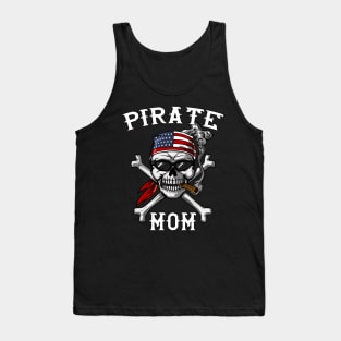 Pirate Mom Skull American Flag Tank Top